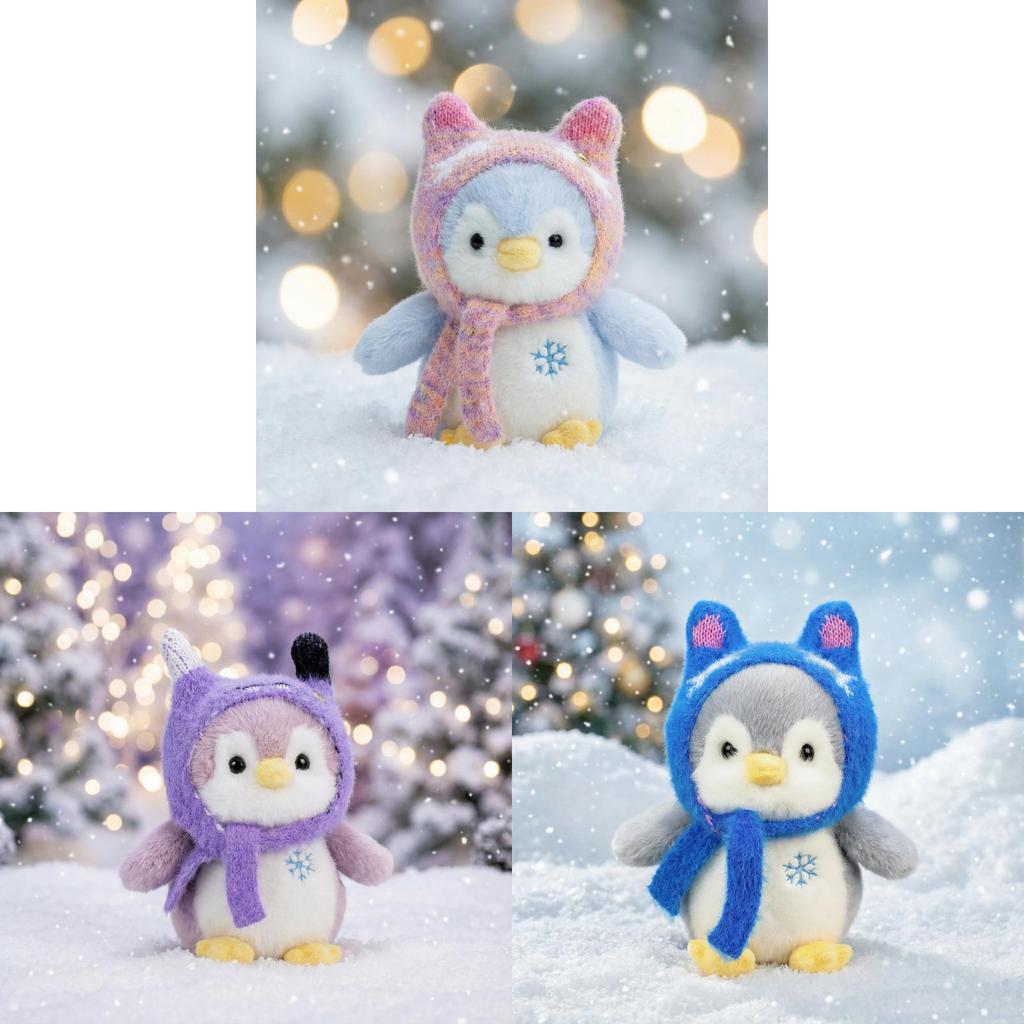 Plush Penguin Toy With Scarf And Hat For Kids Birthday Gift
