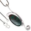 Pendant Chrosocolla Gemstone Valentine'Day Ethnic Silver Jewelry 2.25"