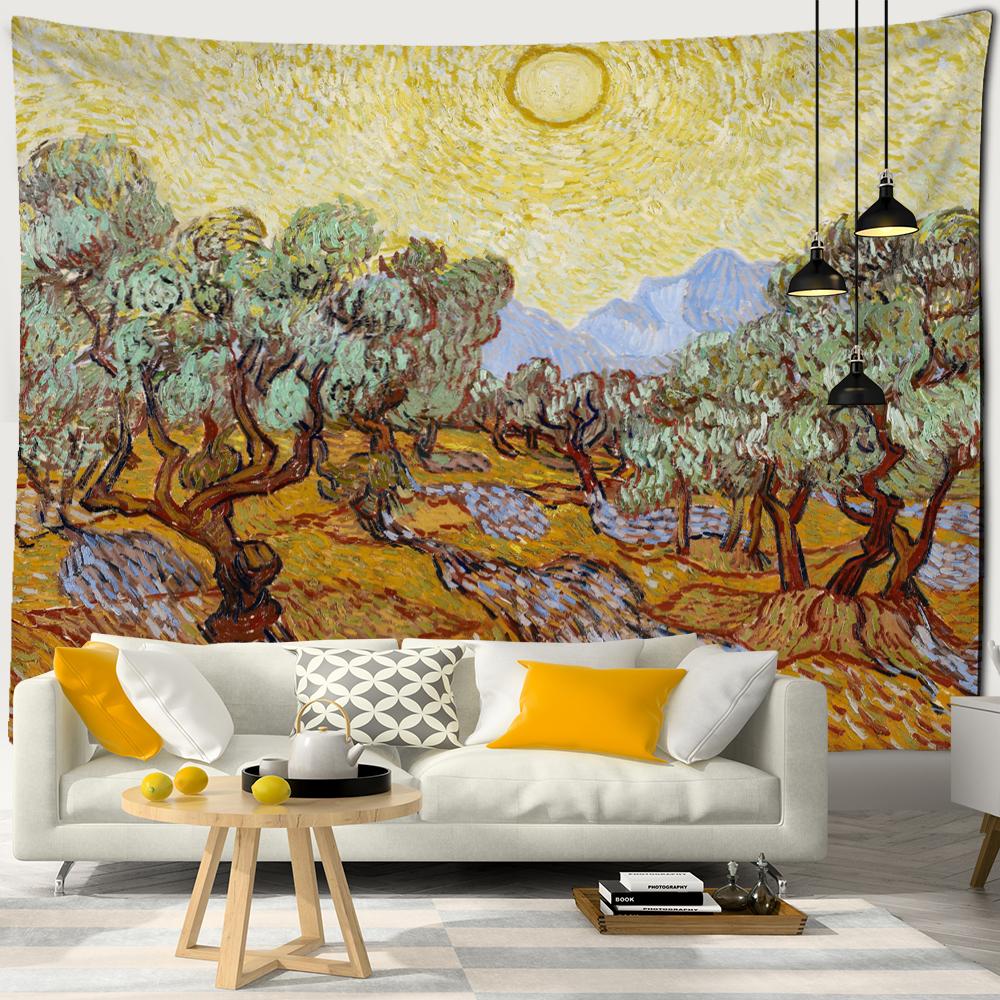 Watercolor Painting Tapestry Wall Hanging Art Bedroom Living Room Wall Decor Background Fabric Aesthetics Home Decor Tapestry