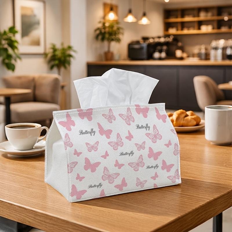 1pc Romantic Nature Tissue Box - Butterfly Insect Flight Napkin Storage Box, Suitable for Rolls/Facial Tissues/Single Sheets, Two Sizes Available for