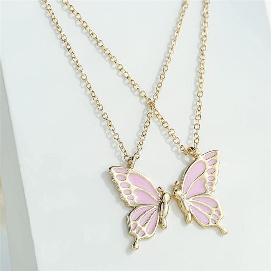 2Pcs/Set Friendship Necklace Meaningful Bright Luster All Match Adjustable Extension Chain Decoration Gift Best