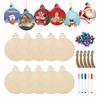 100Pcs Merry Christmas Wooden Round Baubles Tags Christmas Balls Decoration DIY Craft Ornaments Christmas  Navidad Decor