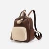 Retro Simple Contrasting Color Splicing Leather Small Backpack Women's Backpack Commuter Light Travel Bag Soft Cowhide Schoolbag