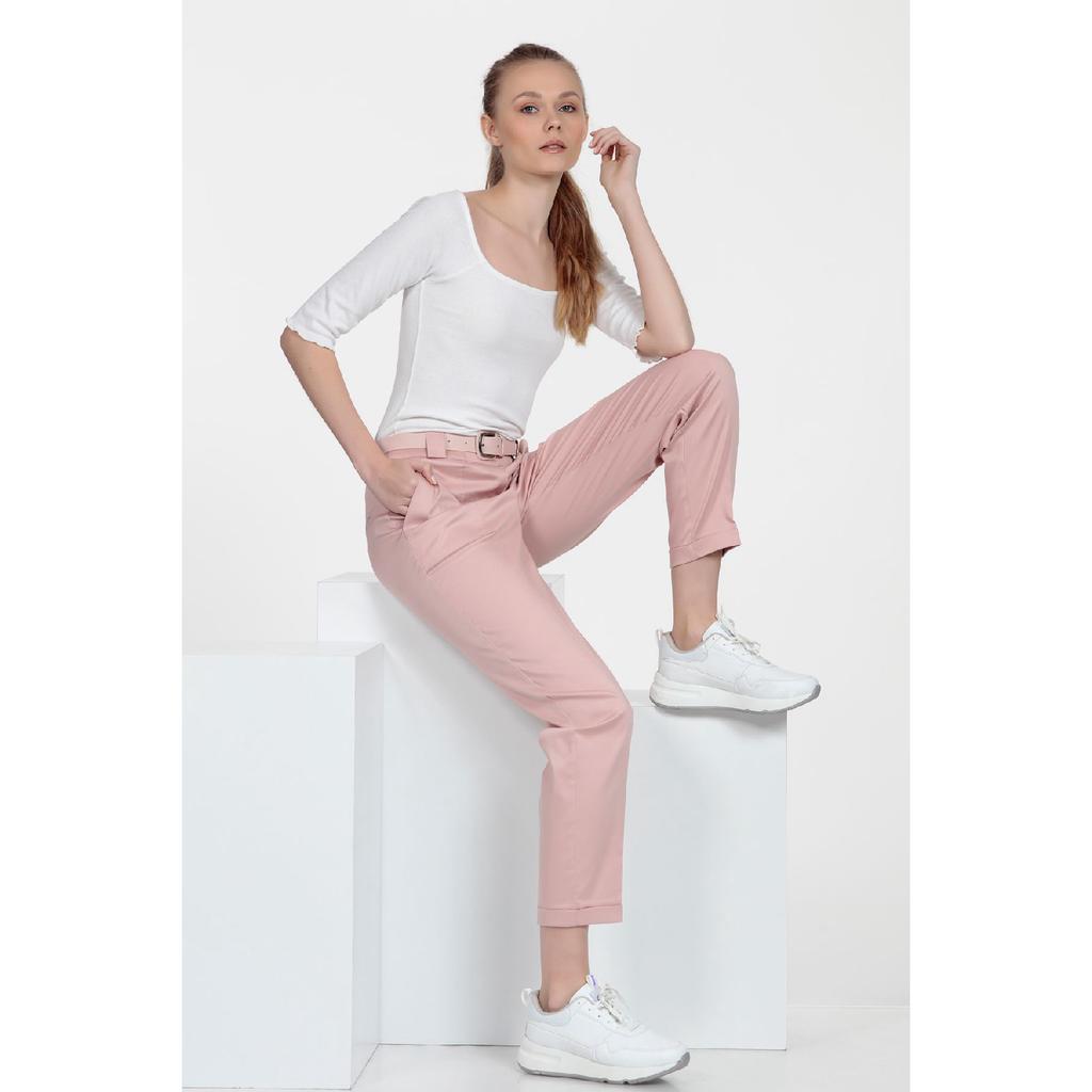 Брюки с карманами и поясом, двойные