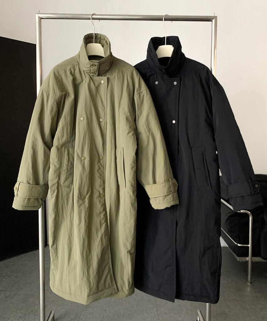 Длинное полевое пальто Vascara с высоким воротником и подкладкой (2Colors)