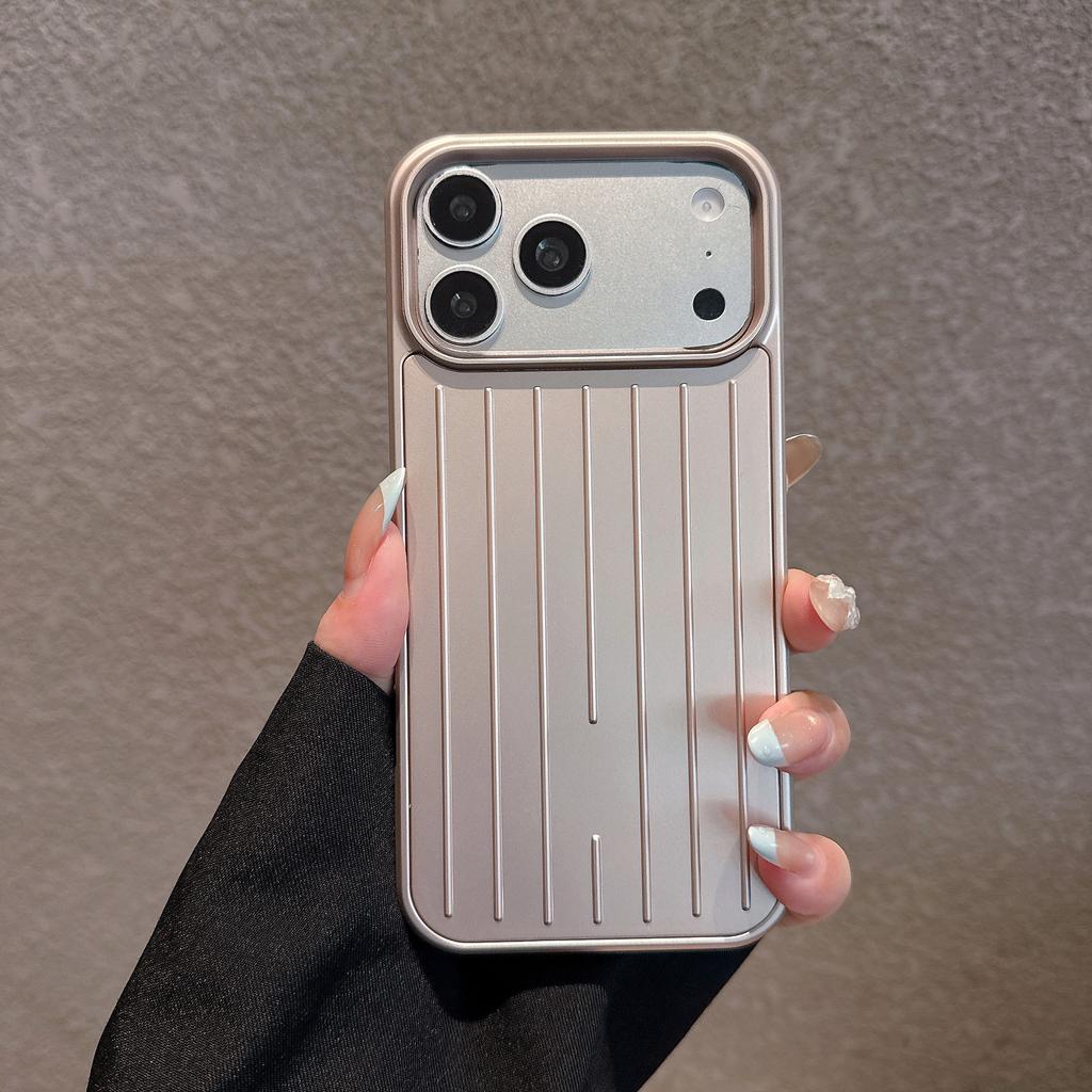 Чехлы для телефона из алюминиевого сплава для iPhone 18 17 16 15 14 Pro Max, 3D гофрированная полоса сзади, роскошная крышка для багажа в бизнес-стиле для Rimowa