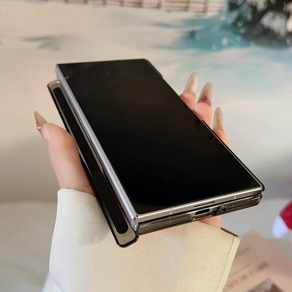 For Samsung Galaxy Z Fold 8 7 6 5 4 Case Magnetic Leather Deer Pattern Hinge Thin Shockproof PC Wireless Charge Cover For ZFold7