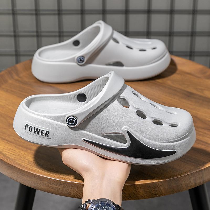 Отправлено одно изделие от имени других, шлепанцы с отверстиями, мужская летняя одежда, толстоподошвенные шлепанцы с закрытым носком, кокосовый спорт, уличная пляжная обувь.