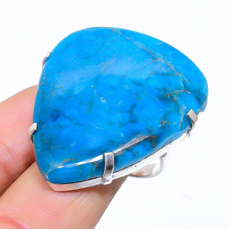 Neon Blue Apatite Gemstone 925 Sterling Silver Gift Jewelry Ring Size 9
