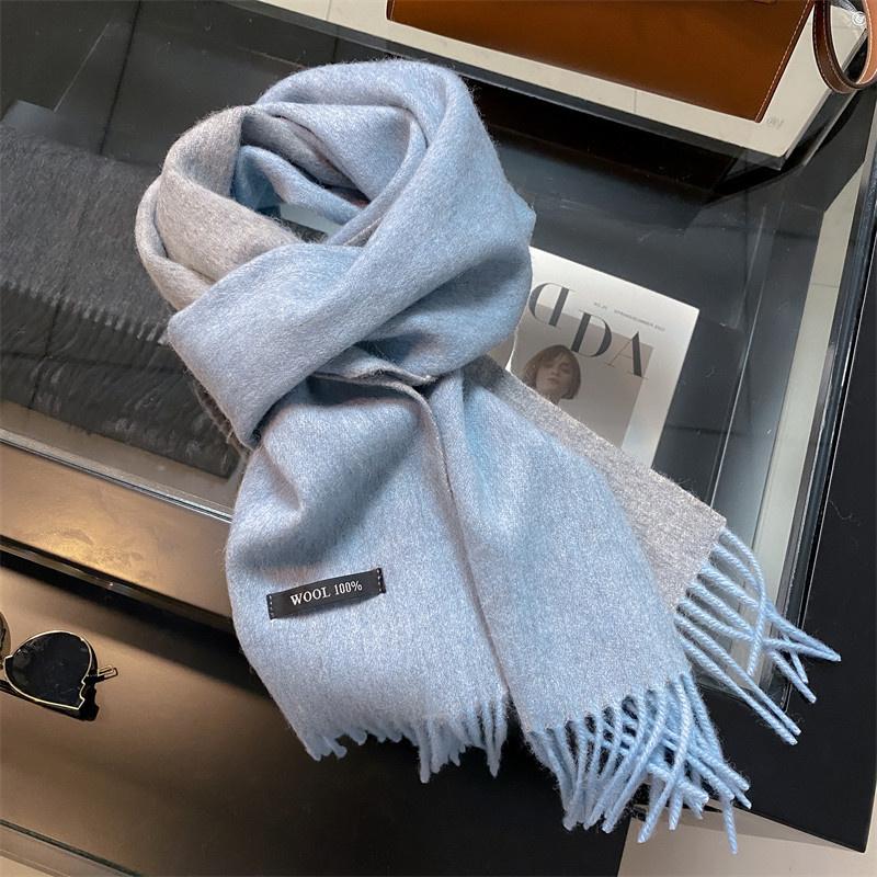 Women's Winter Long Scarf 100% Wool Christmas Scarf Style Warm Soft Chunky Wrap Shawls Scarves Men Thicken Poncho Stoles
