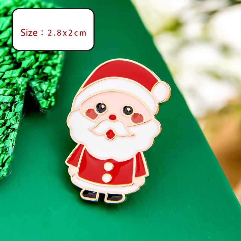 Модная металлическая рождественская брошь мультфильм милый Санта-Клаус снеговик дерево лось эмалированный значок одежда аксессуары подарки