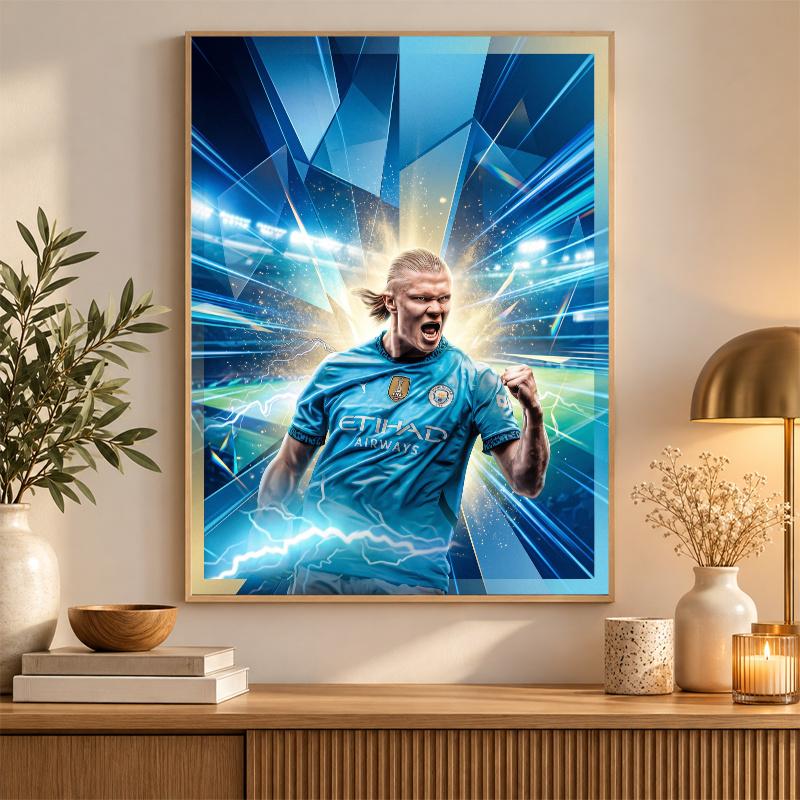 Erling Haaland Diamond Painting Kit 5D Full Drill DIY Diamond Mosaic Wall Art Home Decor
