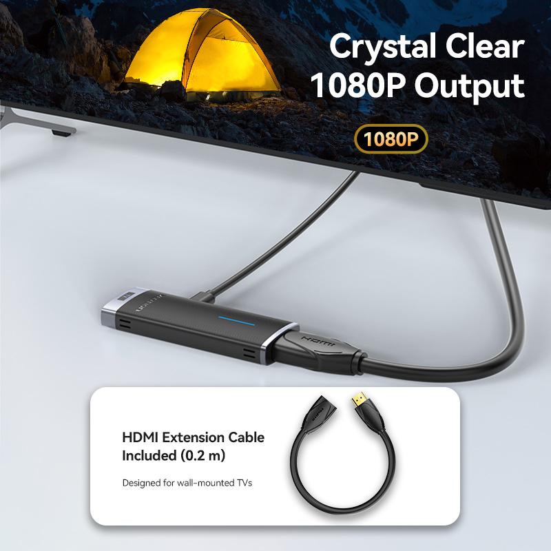 Vention беспроводной HDMI ТВ-приемник 5 ГГц WiFi-дисплей проектор HD TV Dongle Smart Stick для Android IOS 40 м HDMI беспроводной адаптер