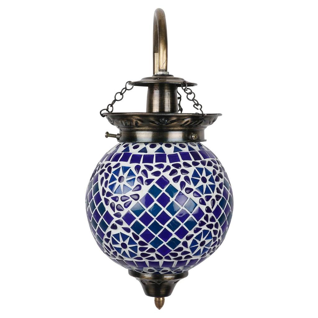 Синий мозаичный стеклянный настенный светильник - Сделанный вручную элемент домашнего декора (Пакет из 1)