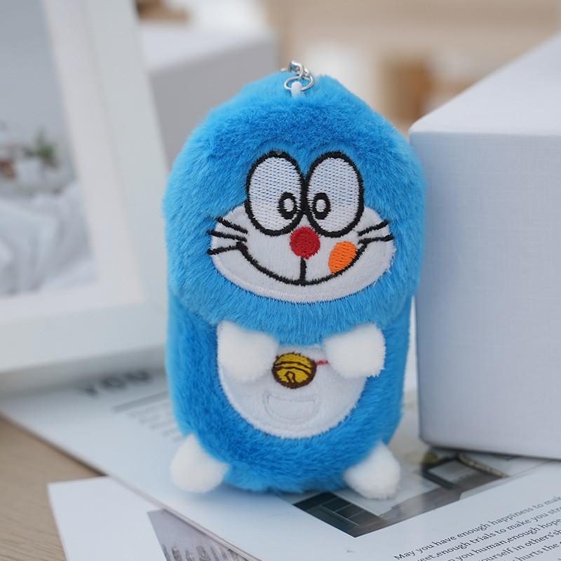 Cute Plush Doraemon Keychain Soft Pp Cotton Whimsical Cartoon Key Accessory