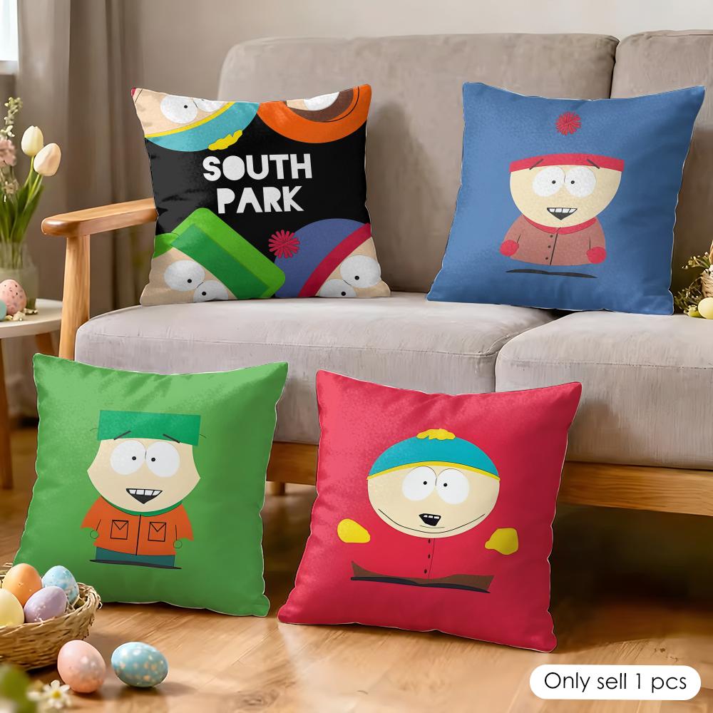 Аниме South Park Чехол на подушку Мягкая плюшевая ткань Двусторонний печатный чехол на подушку для всех сезонов Современный домашний декор Подарок