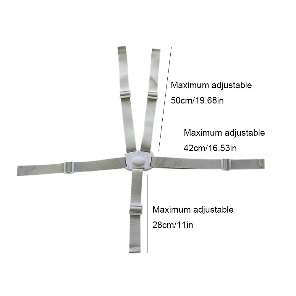 Children's Dining Chair Safety Belt 5 Point Baby Seat Belt Adjustable Baby High Chair Harness for Pushchairs Pram Buggy
