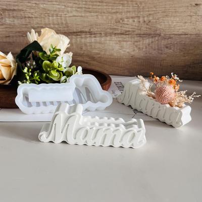 Бетонная ваза ко Дню матери, силиконовая форма, ваза для цветов с буквами «мама», гипсовые формы, украшения, ваза, держатель для визиток, гипсовая форма