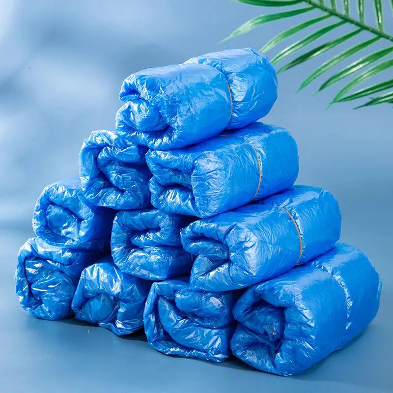 Водонепроницаемые Нескользящие Одноразовые Бахилы, Комнатные Бахилы для Студентов, ПЭ Пластик и Нетканый Материал, Утолщенные для Защиты от Дождя.