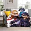 Anime SAO Sword Art Online Printed Oversized Manta Sofa Bed Cover Soft and Hairy Blanket Plaid Soft Warm Flannel Throw Blankets