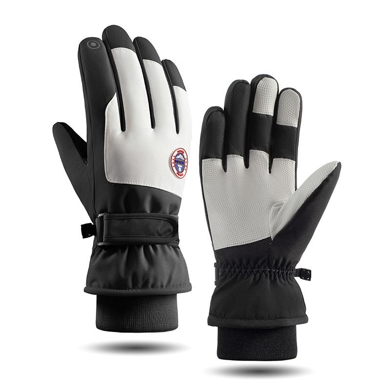 Зимние уличные флисовые теплые водонепроницаемые и противоскользящие перчатки с сенсорным экраном для езды на электровелосипеде и альпинизма