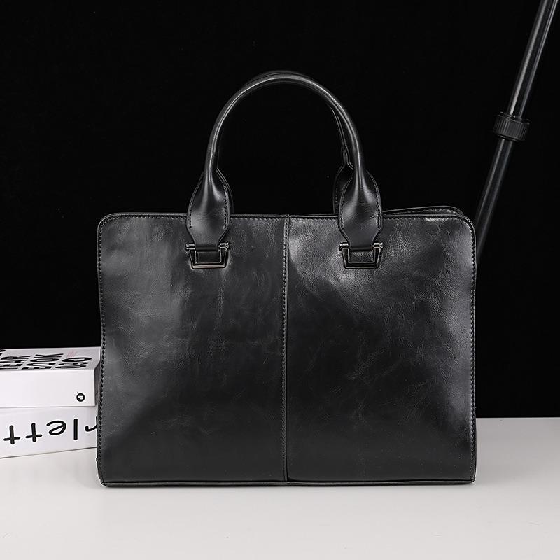 Men's Handbag Horizontal Korean Men's Bag Single Shoulder Crossbody Business Computer Briefcase Retro Fashion Bag