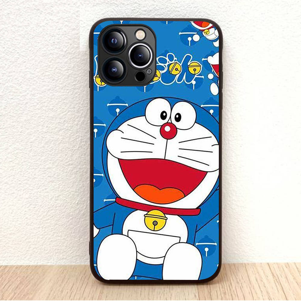 BW-21 Doremon Soft Black Case for iPhone XR 14 15 11 12 13 6 7 8 X XS Pro Max Samsung S22 S23 S21 S24 FE Ultra S8 Plus