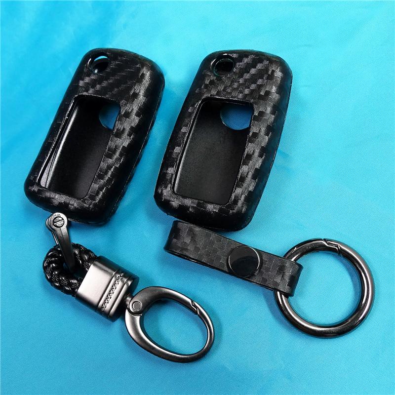 Автомобильный Стайлинг, чехлы для авто ключей для Volkswagen Polo Tiguan VW Passat для Skoda, автомобильный Стайлинг, аксессуары из углеродного волокна