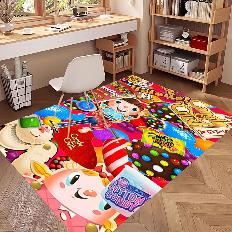Candy Crush Saga Print Rug, Washable Floor Carpet, For Entryway Dorm Laundry Room Office Study, Home Decor Birthday Christmas Gift