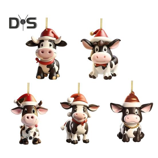 Качающееся молочное автомобильное зеркало, подвесное украшение в рождественской шапке, украшение для автомобиля, акриловые универсальные аксессуары для салона автомобиля