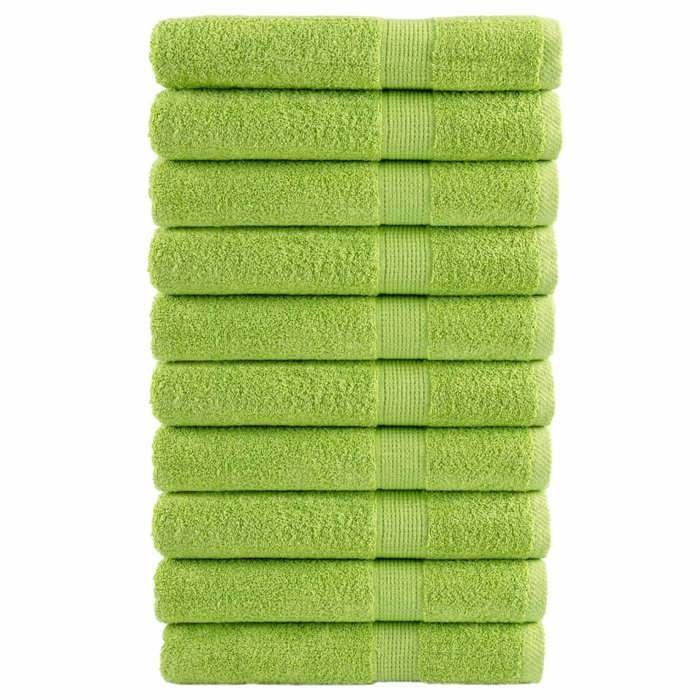 VidaXL Premium Quality Towels 10 Pcs, Shower Towels, Bath Sheets, Guest Towels, Green 137511
