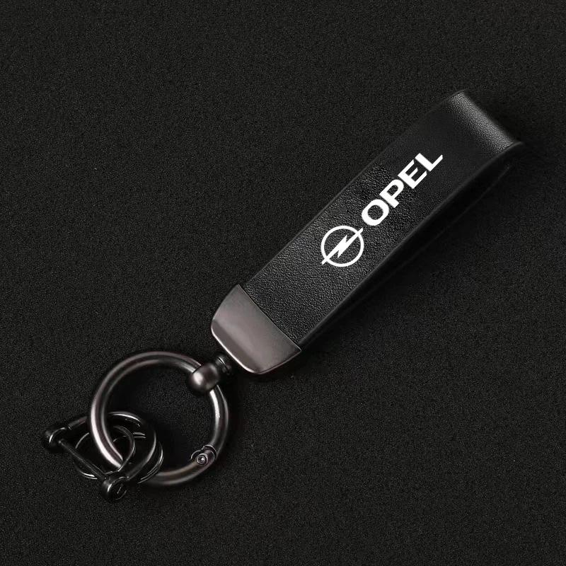 High-Grade Luxury Leather Car Keychain Men Women Key Ring For Opel Astra GTC Insignia Antara Meriva Anti-lost Ayto Accessories Ig7