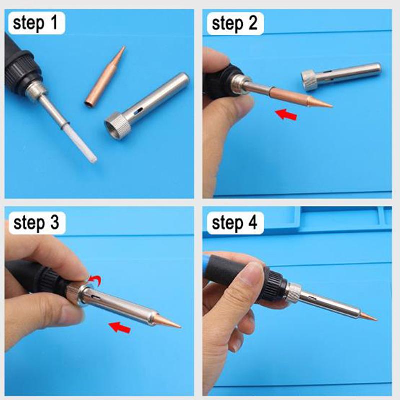 5/6Pcs Pure Copper 900M-T Solder Iron Tip Lead-Free Solder Tip Welding Head