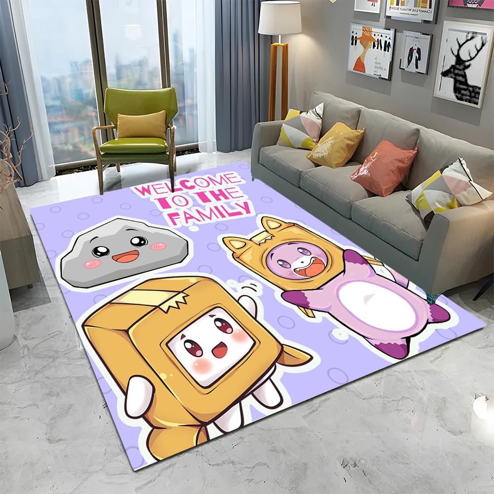 Счастливый Фокси Бокси и Роки Ланкибокс Ковер-ковер для дома, гостиной, спальни, дивана, придверный коврик, декор, детский ковер, нескользящий коврик для пола