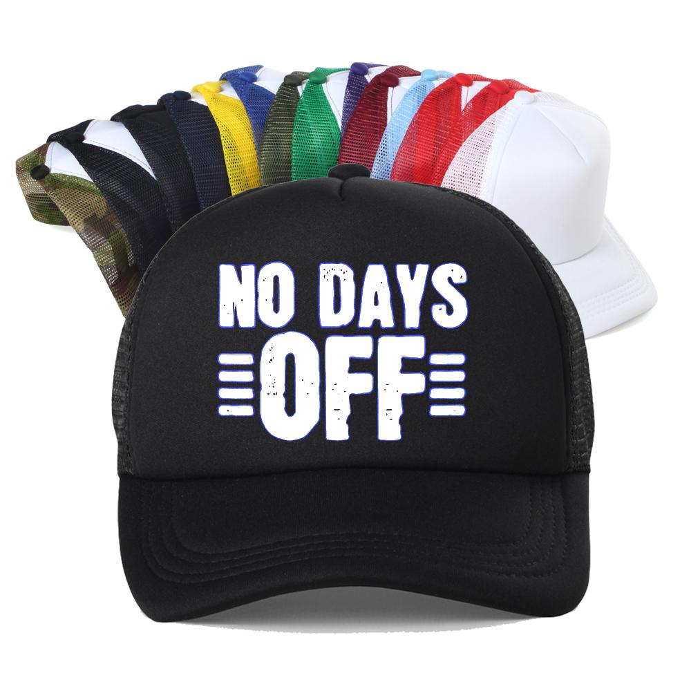 Кепка с буквенным принтом "No Days Off" для мужчин, простая, модная, летняя, дышащая, тракер, регулируемая, snapback