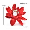 Красные броши-булавки в виде цветов лотоса с мягкой эмалью для женщин, унисекс, красивые, новогодние, рождественские, подарки