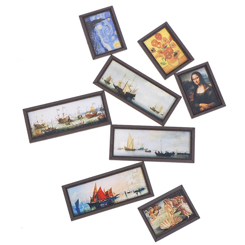 Миниатюрная фоторамка для кукольного домика Картина маслом Настенная живопись Мебель Аксессуары