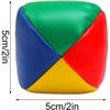 Soft PU Leather Juggling Balls - Set of 6 - For Learning and Circus - Red, Blue, Green and Yellow