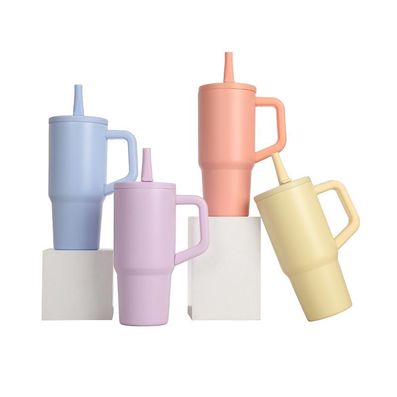 New Bingba Cup Stainless Steel Portable Folding Nozzle High Value Thermos Cup With Handle Creative Water Cup