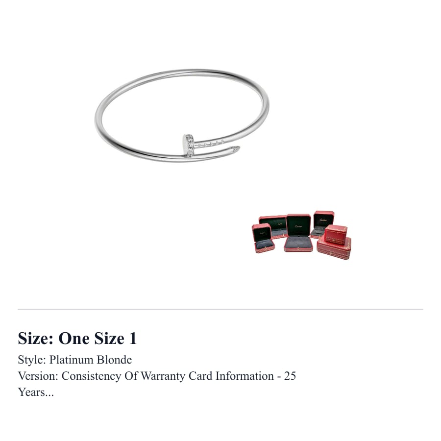 Cartier Браслет Juste Un Clou из белого золота 18 карат B6084000