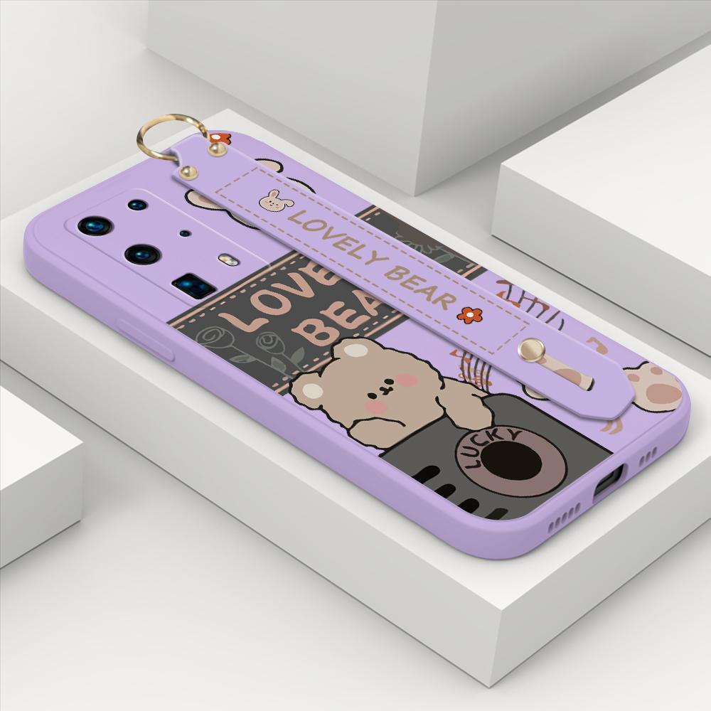 Для Honor 70 90 Lite X6 X6a X6b X8 X8a P20 P30 P40 Pro Infinix Smart 8 с браслетом Retro Music Bear Мягкий силиконовый противоударный чехол для телефона