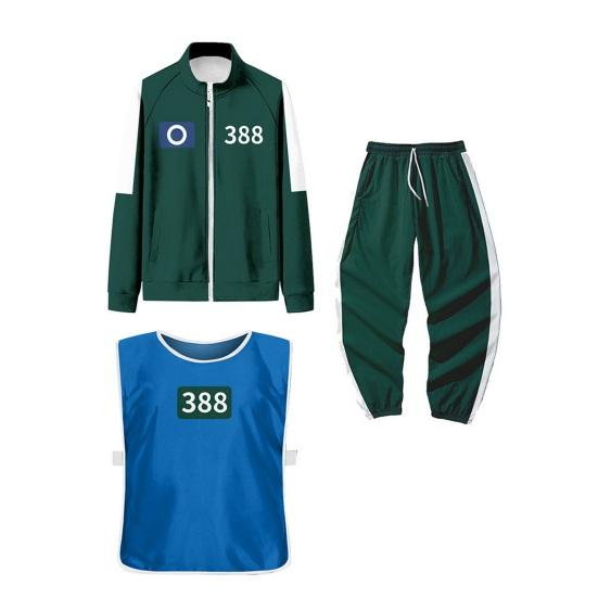 Комплект из 3 предметов Костюм для косплея Толстовка на молнии Куртка Брюки на кулиске с жилетом Корейский игровой спортивный костюм для женщин мужчин Спорт Бег Тренажерный зал