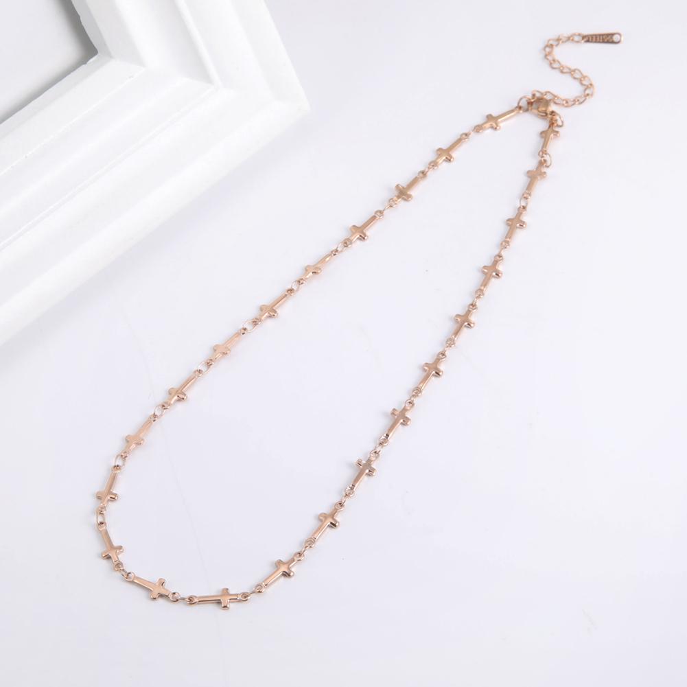Cross Choker Necklace for Women Stainless Steel Gold Chain Necklaces Jewelry Year Gift