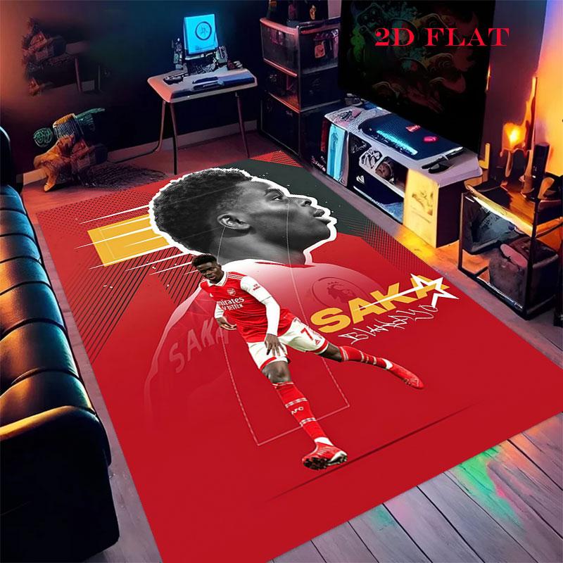 Bukayo Saka Soul Poster Carpet Rug for Living Room Bedroom Home Sofa Decoration,Kids play Nonslip Floor Mat