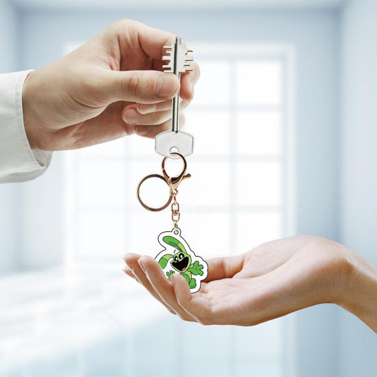 Акриловый кулон с улыбающимся животным из мультфильма, брелок для ключей, сумка, рюкзак, аксессуары для телефона