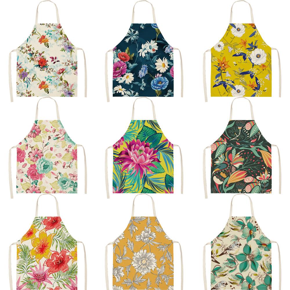 Ladies Kitchen Apron Linen Bib Home Cleaning Apron Waterproof Chef Baby Kitchen Apron