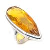 Citrine Gemstone 925 Sterling Silver Jewelry Ring Size 7