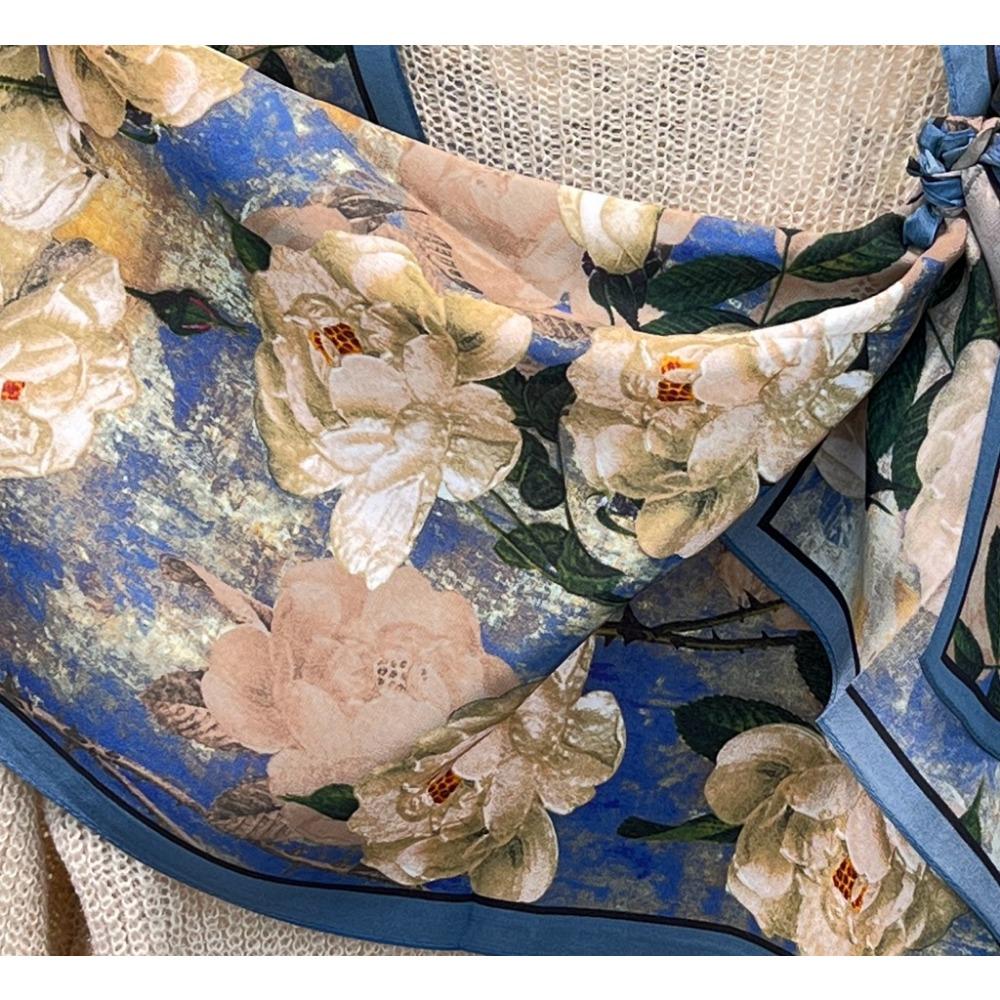 Rose Silk Mulberry Silk Long Strip Silk Scarf Streamer Collar Scarf Long Scarf Women'S Tie Silk