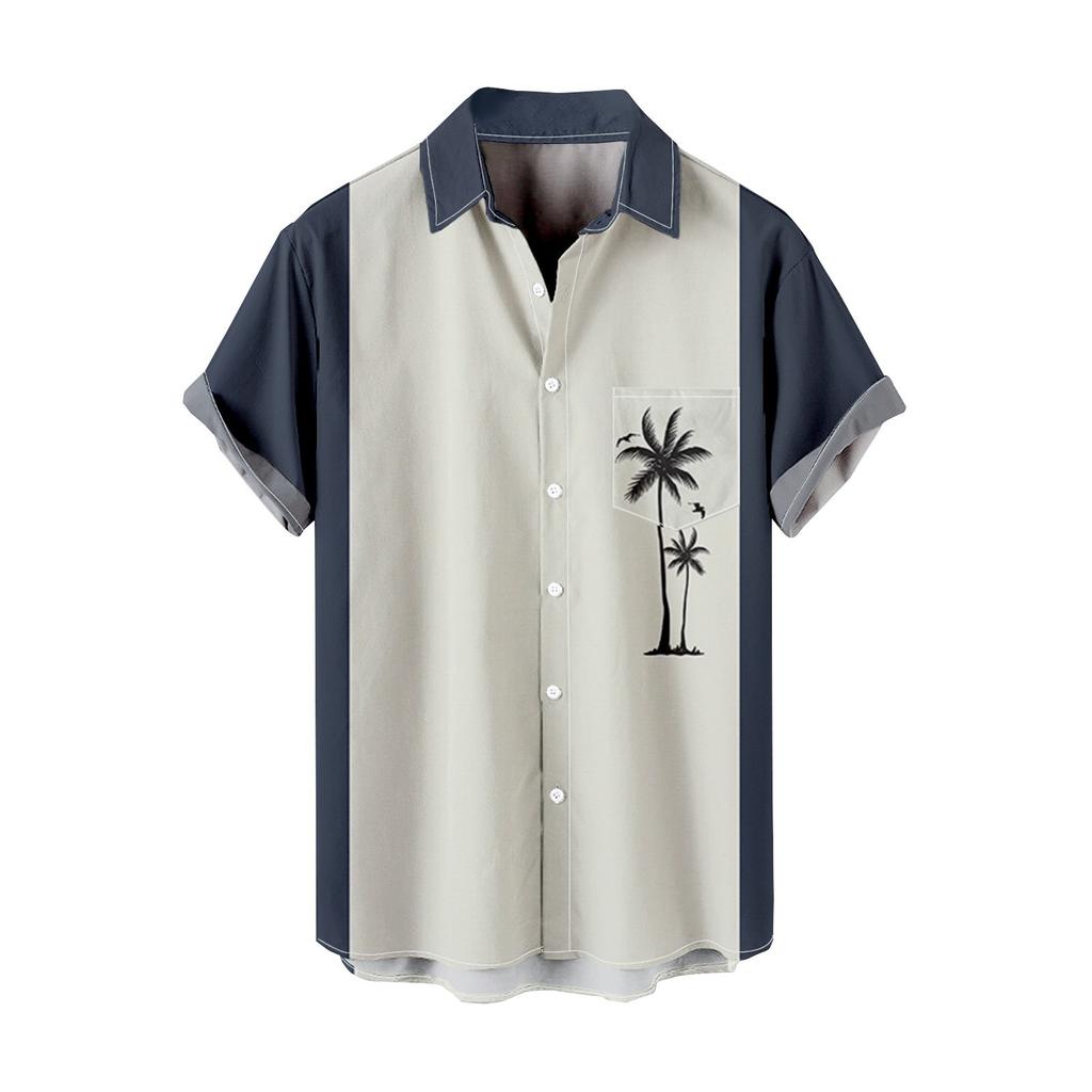 Мужские летние гавайские рубашки с короткими рукавами и пуговицами, мужские летние повседневные модные рубашки с короткими рукавами