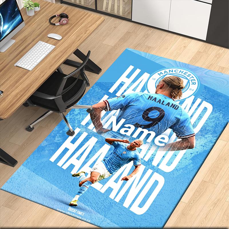 Custom Name Manchester City Printed Carpet Rug For Office Chair Living Room Bedroom Kitchen Room Decor Gifts